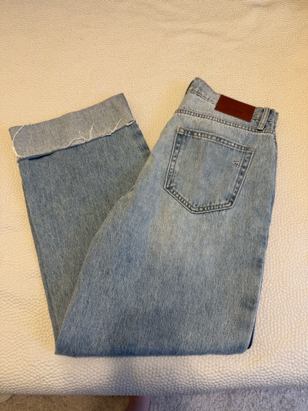 HIDDEN- Wide Leg Cuffed Womens Jeans